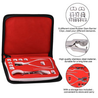 1 zestaw Dental Dam Perforator Dental Dam dziurkacz Dental guma Dam Puncher zestaw Puncher szczypce dla dentysta ortodontyczne narzędzia 1